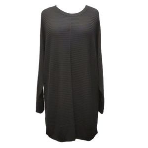 Smooth and Soft Long Black Sweater Tunic with Dolman Sleeves